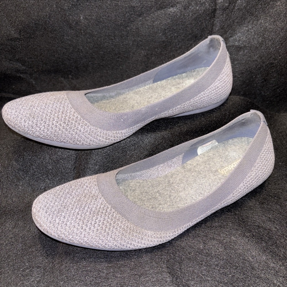 Allbirds Tree Breezers Womens 9.5 Mist Gray Comfort Casual Slip On Ballet Flats